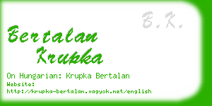 bertalan krupka business card